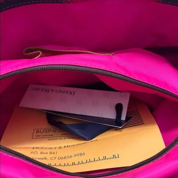 VTG Dooney & Bourke Red & Blue novelty canvas patchwork shoulder handbag NWT - Picture 8 of 15